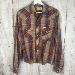 Vintage Wrangler Snap Button Western Button Down Size M  160